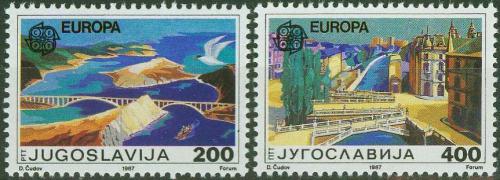 Poštové známky Juhoslávia 1987 Európa CEPT, moderní architektura Mi# 2219-20
