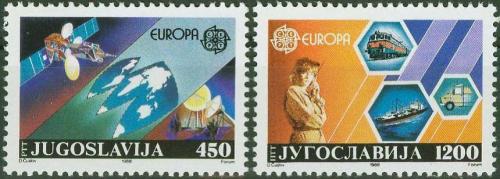 Poštové známky Juhoslávia 1988 Európa CEPT, doprava a komunikace Mi# 2273-74