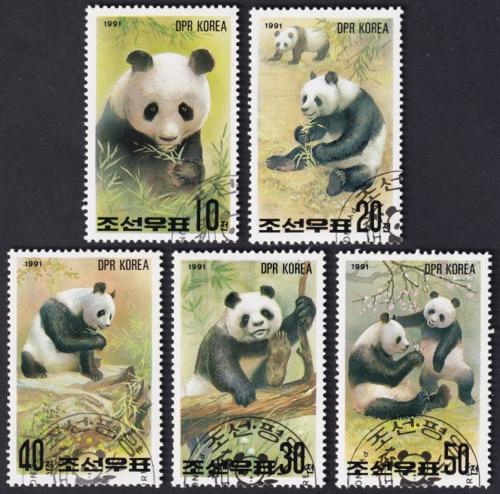 Potov znmky KLDR 1991 Pandy Mi# 3165-69