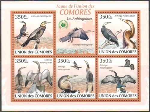 Poštové známky Komory 2009 Anhingy Mi# 2372-76 Kat 9€