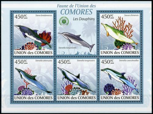 Poštové známky Komory 2009 Delfíny Mi# 2445-49 Kat 10€