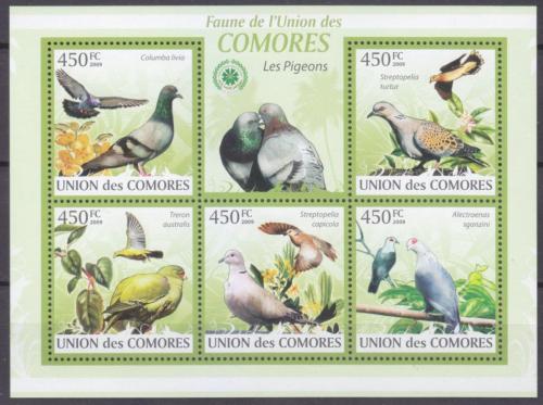 Poštové známky Komory 2009 Holubi Mi# 2392-96 Kat 10€