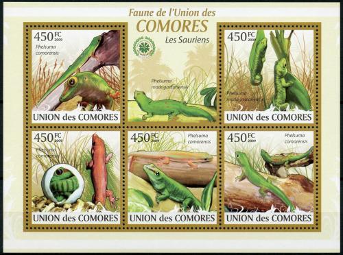 Poštové známky Komory 2009 Jašterice Mi# 2346-50 Kat 10€