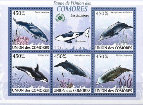 Poštové známky Komory 2009 Ve¾ryby Mi# 2450-54 Kat 10€ 