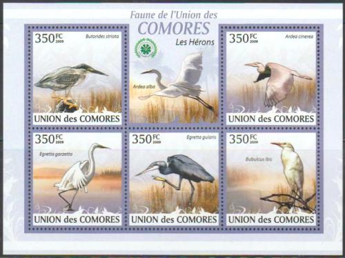 Poštové známky Komory 2009 Volavky Mi# 2377-81 Kat 9€