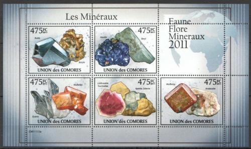 Poštové známky Komory 2011 Minerály Mi# 2939-43 Bogen Kat 12€