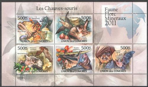 Poštové známky Komory 2011 Netopiere Mi# 3053-57 Bogen Kat 12€