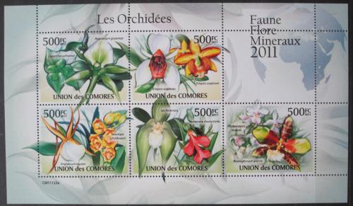 Poštové známky Komory 2011 Orchideje Mi# 2953-57 Bogen Kat 12€