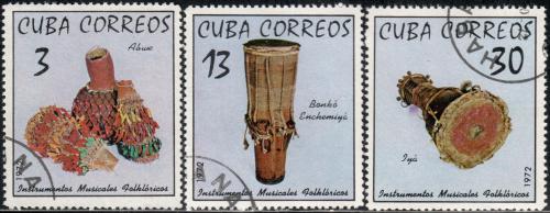 Potov znmky Kuba 1972 Hudobn nstroje Mi# 1816-18
