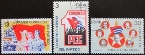 Potov znmky Kuba 1975 Sjezd Komunistick strany Mi# 2099-2101