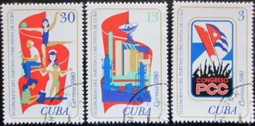 Potov znmky Kuba 1980 Sjezd komunistick strany Mi# 2525-27