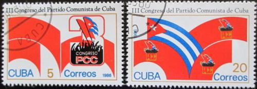 Potov znmky Kuba 1986 Sjezd komunistick strany Mi# 2986-87 - zvi obrzok