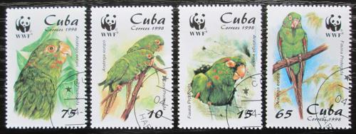 Potov znmky Kuba 1998 Papagje, WWF Mi# 4156-59