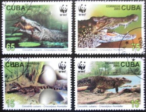 Potov znmky Kuba 2003 Krokodly, WWF Mi# 4553-56