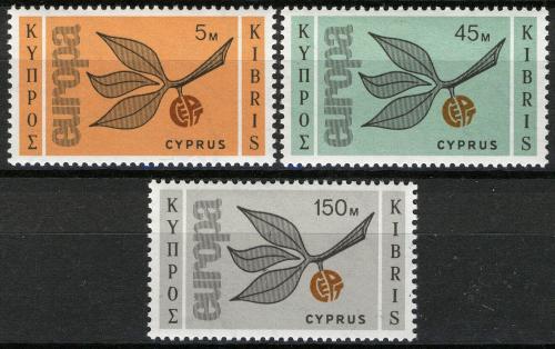 Poštové známky Cyprus 1965 Európa CEPT Mi# 258-60 Kat 35€