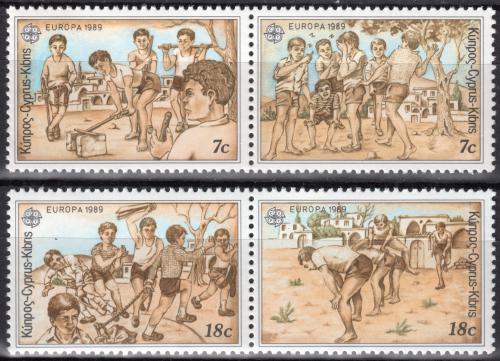 Poštové známky Cyprus 1989 Európa CEPT, dìtské hry Mi# 715-18