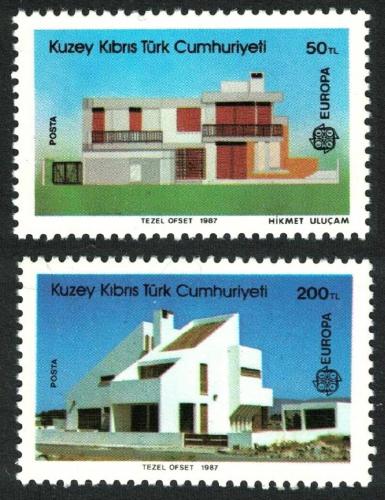 Poštové známky Cyprus Tur. 1987 Európa CEPT, moderní architektura Mi# 205-06