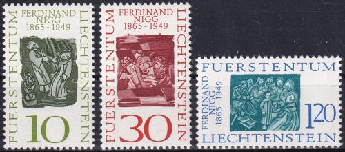 Potov znmky Lichtentajnsko 1965 Umenie, Ferdinand Nigg Mi# 455-57 - zvi obrzok