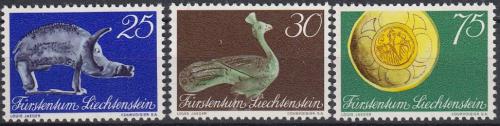 Poštové známky Lichtenštajnsko 1971 Exponáty z Národního muzea Mi# 536-38