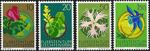 Poštové známky Lichtenštajnsko 1971 Flóra Mi# 539-42