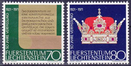 Poštové známky Lichtenštajnsko 1971 Ústava Mi# 546-47
