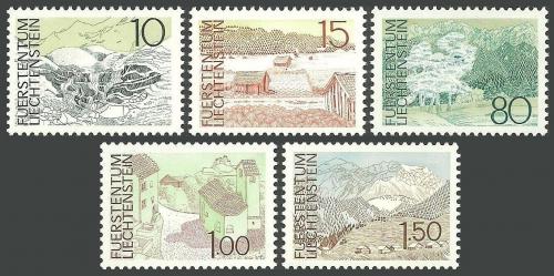 Poštové známky Lichtenštajnsko 1972 Místní krajina Mi# 573-77 Kat 7€