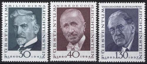 Poštové známky Lichtenštajnsko 1972 Osobnosti Mi# 570-72