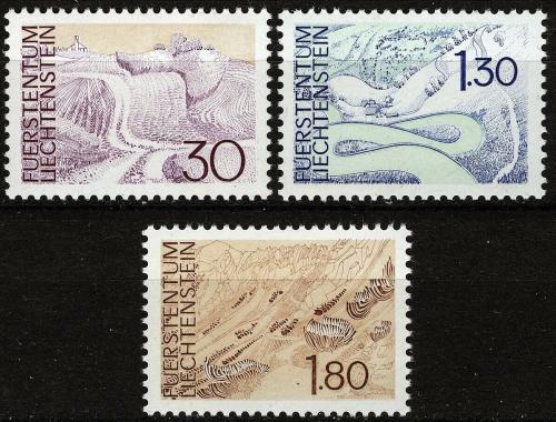 Poštové známky Lichtenštajnsko 1973 Místní krajina Mi# 581-83 Kat 6€