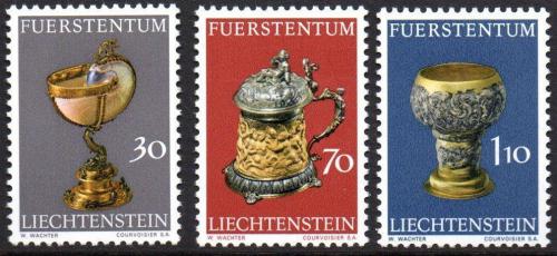 Poštové známky Lichtenštajnsko 1973 Staré nádoby na pití Mi# 587-89