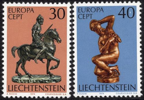 Poštové známky Lichtenštajnsko 1974 Európa CEPT, sochy Mi# 600-01