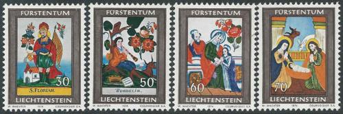 Poštové známky Lichtenštajnsko 1974 Vianoce, vitráže Mi# 616-19