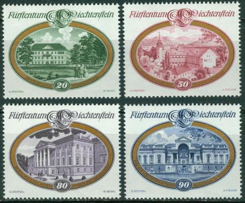 Poštové známky Lichtenštajnsko 1977 Zámky Mi# 680-83