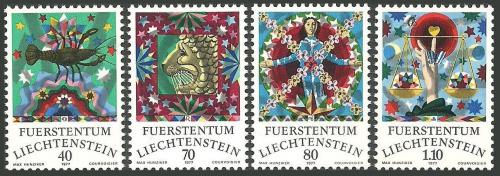 Poštové známky Lichtenštajnsko 1977 Znamení zvìrokruhu Mi# 669-72