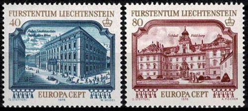 Poštové známky Lichtenštajnsko 1978 Európa CEPT, stavby Mi# 692-93