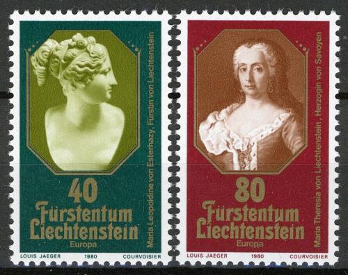Poštové známky Lichtenštajnsko 1980 Európa CEPT, osobnosti Mi# 741-42
