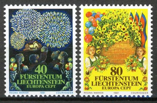Poštové známky Lichtenštajnsko 1981 Európa CEPT Mi# 764-65