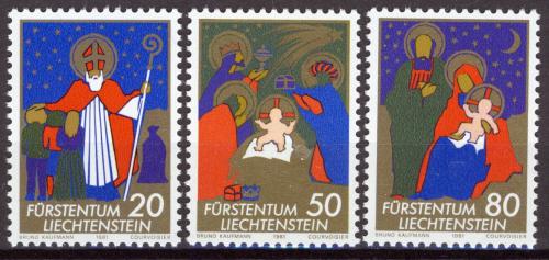 Poštové známky Lichtenštajnsko 1981 Vianoce Mi# 788-90