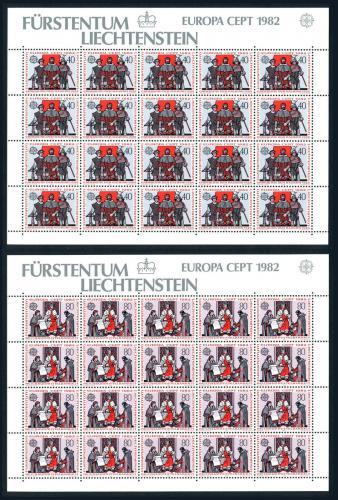 Poštové známky Lichtenštajnsko 1982 Európa CEPT Mi# 791-92 Kat 44€