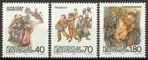 Poštové známky Lichtenštajnsko 1983 Kostýmy Mi# 818-20 Kat 5€