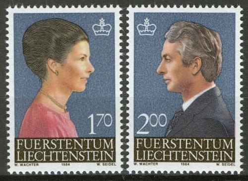 Poštové známky Lichtenštajnsko 1984 Krá¾ovský pár Mi# 864-65 Kat 6.50€
