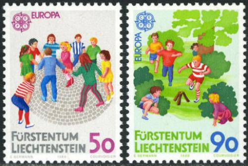 Poštové známky Lichtenštajnsko 1989 Európa CEPT, dìtské hry Mi# 960-61