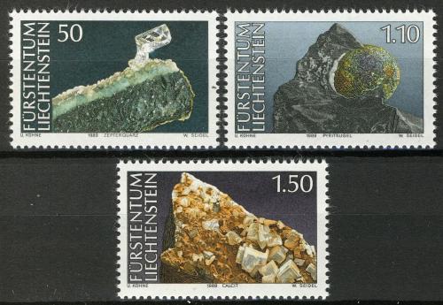 Poštové známky Lichtenštajnsko 1989 Minerály Mi# 981-83 Kat 6€