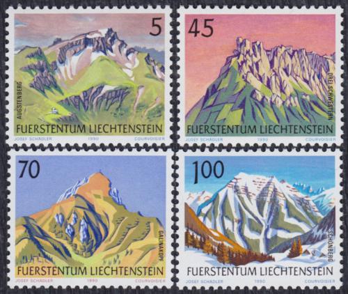 Poštové známky Lichtenštajnsko 1990 Hory Mi# 993-96