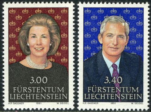 Poštové známky Lichtenštajnsko 1991 Knížecí pár Mi# 1024-25 Kat 11€