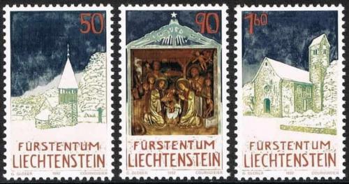 Poštové známky Lichtenštajnsko 1992 Vianoce Mi# 1050-52 Kat 5€