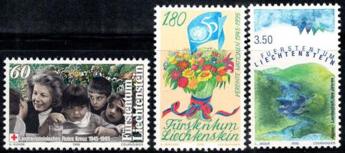 Poštové známky Lichtenštajnsko 1995 Výroèí Mi# 1105-07 Kat 10€