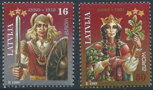 Poštové známky Lotyšsko 1995 Európa CEPT, mír a svoboda Mi# 414-15