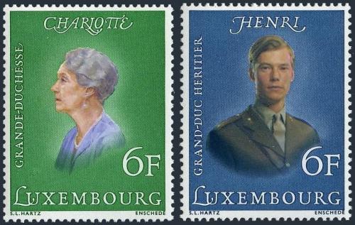 Potov znmky Luxembursko 1976 Princ Henri a vvodkyn Charlotte Mi# 922-23 - zvi obrzok