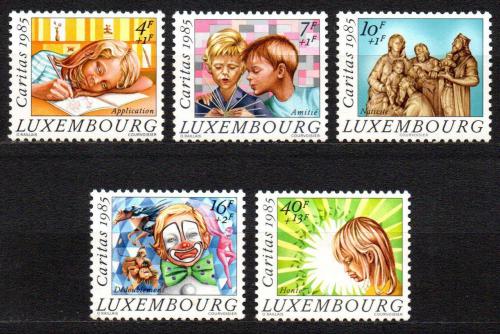 Poštové známky Luxembursko 1985 Vianoce, dìti Mi# 1138-42 Kat 14€ 