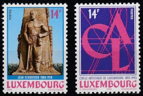 Poštové známky Luxembursko 1993 Výroèí Mi# 1327-28
